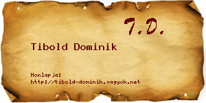 Tibold Dominik névjegykártya