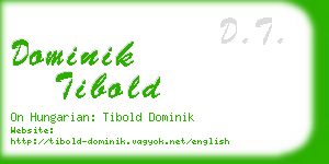 dominik tibold business card